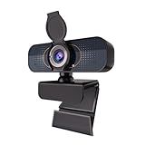 1080P PC Webcam with Built-in Noise-Canceling Microphone Physical Privacy Cover Automatic Light Compensation Ultra Wide-Angle Lens Plug and Play Suitable for Zoom/YouTube/Live/Streaming