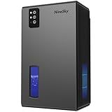 NineSky Dehumidifiers for Home, 1000 Sq.Ft Dehumidifier with 95oz Water Tank, Quiet Dehumidifier for Basement Bathroom Bedroom with 7-Color Ambient Light & Auto Shut Off, Grey