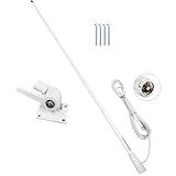 Marine VHF Base Antenna for Marine radios, 156-163 MHz, VHF Radio Marine Antenna, 7 Meters RG58U Cable, Adjustable Ratchet, Nails