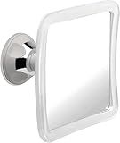 MIRRORVANA Fogless Shower Mirror for Shaving with Upgraded Suction-Cup, 1X Magnifying, 6.3 x 6.3 Inch (Translucent Frame, Grey Suction)