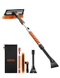 AstroAI 46" Extendable 3-in-1 Snow Brush & Ice Scrapers for Car Windshield