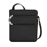 Travelon Anti-theft Classic Slim Double Zip Crossbody Bag, Black, One Size