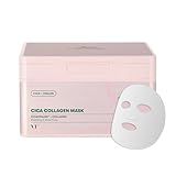 VT COSMETICS CICA Collagen Daily Mask 30 Sheets, 300Da Low Molecular Collagen for Skin Elasticity, Hydrating & Firming, Pink Collagen Essence, Korean Face Mask
