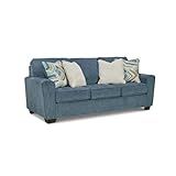 Signature Design by Ashley Cashton Casual 2-in-1 Sofa Sleeper with Folding Gel Memory Foam Mattress, Queen, Blue