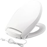 Bemis Radiance Heated Night Light Toilet Seat, Slow Close Adjustable Fit Long Lasting Plastic Seat, Elongated, White
