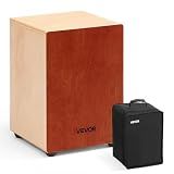 VEVOR Cajon Box Drum, with Internal Guitar Strings, Lightweight Wooden Percussion Box, Portable Birch Wood Drum Musical Instrument with Travel Bag, for Beginners and Professionals, 12 x 12 x 17 in
