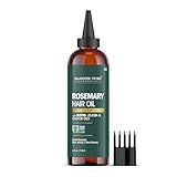 Majestic Pure 100% Pure Rosemary Oil for Hair Growth - Strengthening, Nourishing, Volumizing - Infused with Biotin Oil, Jojoba Oil & Castor Oil - Non GMO Verified - 4 Fl Oz - With Applicator
