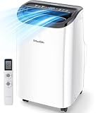 12,000 BTU Portable Air Conditioner Cools Up to 550 Sq.Ft, Auto-Evaporation Low Noise Portable AC Unit with Remote Control Fits for Large Room, Office, Garage, White