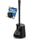 Toilet Plunger with Holder, Plungers for Bathroom Heavy Duty for 5.3-inch Toilet Drain, Toilet Plunger and Holder Combo for Bathroom Cleaning (Style 1)