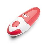 Kitchen Mama Auto Electric Can Opener: Open Your Cans with A Simple Press of Button - Automatic, Hands Free, Smooth Edge, Battery Operated, YES YOU CAN (Red)