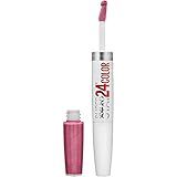 Maybelline Super Stay 24, 2-Step Liquid Lipstick Makeup, Long Lasting Highly Pigmented Color with Moisturizing Balm, Very Cranberry, Ruby Red, 1 Count