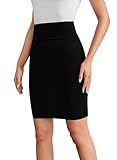 Sweet Hearts Mini Pencil Skirt for Women- Above Knee Silky Basic Bodycon Skirt Made in USA (Black, Small)