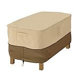 Classic Accessories Veranda Water-Resistant 32 Inch Rectangular Patio Ottoman/Side Table Cover, Outdoor Table Cover
