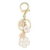 SELOVO Initial A Key Chain Pink letter Keychain for Girls Women