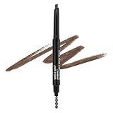wet n wild Ultimate Eyebrow Retractable Definer Pencil, Medium Brown, Dual-Sided Brow Brush, Fine Tip, Shapes, Defines, Fills Brow Makeup