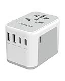 TESSAN Universal Travel Adapter, International Power Adapter 5.6A 28W 3 USB C 2 USB A Ports, Travel Worldwide Plug Adaptor, Outlet Wall Charger for Europe UK EU AUS (Type C/G/A/I)