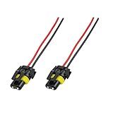 KVAEY 2 PCS Wiring Harness Headlight Socket, 9005 9006 HB3 HB4 Female Adapter Wiring Harness Plug Replacement, Nylon Pigtail Wire Connector for Headlight Fog Light, Car Accessories