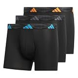 adidas Men's Microfiber Trunk Briefs (3-Pack) Performance Stretch Moisture-Wicking Underwear