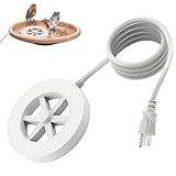 NOWHYX Bird Bath Heater for Outdoors in Winter, 70W Birdbath Deicer Water Heater, Heated Bird Bath Pond Deicers Thermostatically Control for Patio Yard Farm(Color:White)