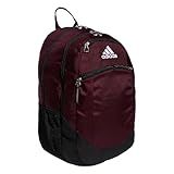 adidas Striker Sports Backpack Durable Athletic Gym Laptop Bag, Team Maroon/Black/White, One Size