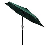 Simple Deluxe 9' Patio Umbrella Outdoor Table Market Yard Umbrella with Push Button Tilt/Crank, 8 Sturdy Ribs for Garden, Deck, Backyard, Pool, Green