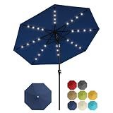 Garvee 9FT Solar Patio Umbrella Outdoor Umbrella with 32 LED Lights