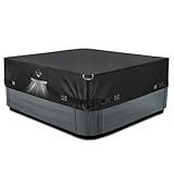 600D Tearing Strength Hot Tub Cover Protector 85 x 85 inch fits 84 x 84, 83 x 83, 82 x 82 inch or 81 x 81 Square SPA, Hot Tub Covers Replacement-Black