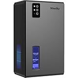 NineSky Dehumidifier for Home, 95 OZ Water Tank, (1000 sq.ft) Dehumidifiers for Bathroom Bedroom Basement with Auto Shut Off,7 Colors LED Light (Gray)