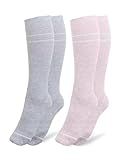 Premium Maternity Compression Socks (2-Pack) | Soft Pink & Grey Heather