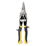 HURRICANE 10 Inch Aviation Tin Snips, Heavy Duty Metal Cutter Shears for Cutting Sheet Metal, Straight Cut, Chrome Vanadium Steel