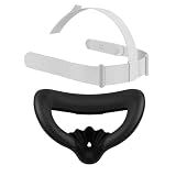 Head Strap and Face Cover Pad for Oculus Quest 2, Original Replacement Headstrap&Sweatproof PU Leather Face Cushion Pad - VR Accessories Kit Compatible with Meta Quest 2 Headset
