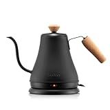 Bodum 27oz Bistro Gooseneck Electric Water Kettle, Pour Over Coffee & Tea, Stainless Steel, Matte Black