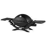 Weber Q1200 Liquid Propane Portable Gas Grill, Black – 1‑Burner Travel and Camping Grill with Cast‑Iron Grates & Electronic Ignition (8,500 BTU Burner)