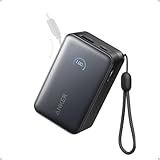 Anker Nano Portable Charger, 10,000mAh 45W Max Compact Power Bank, Travel Essential Phone Battery Pack with 2.3 ft InstaCord Retractable Cable for iPhone 17/16 Series, iPad, Galaxy, Pixel, and More