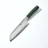 HexClad Santoku Knife, 7-Inch Japanese Damascus Stainless Steel Blade, Pakkawood Handle