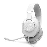 JBL Quantum 100M2 - Wired Over-Ear Gaming Headset with omnidirectional, Detachable mic with Mute Option and Fabric-Covered Memory Foam Ear Cushions, Compatible with All Platforms (White)