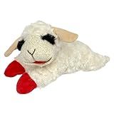 Multipet Lamb Chop Dog Plush Toy - Squeaky Toy for Small & Medium Dogs - Extra Soft Plush - Stuffed Animal for Cuddling & Playing (10", Cream, 5 Squeakers)