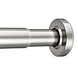 AmazerBath Nickel Spring Tension Shower Curtain Rod 31-75 Inches, 1 Inch Diameter Heavy Duty Tension Rod Rust Proof Bathroom Curtain Rod, Adjustable No Drill Easy Segmented Installation