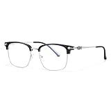 IGnaef Blue Light Blocking Glasses for Men Women Vintage Classic Semi-Rimless Half Frame Clear Lens Glasses IF1231