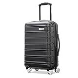 Samsonite Omni 2 International Carry-On Luggage with 360° Spinner Wheels - Scratch Resistant Hardshell - TSA, Airline-Approved - Expandable Polycarbonate Shell for Lightweight Travel - Midnight Black