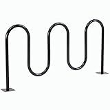 Global Industrial 68" L Wave Bike Rack, Fange Mount, 7-Bike Capacity, Powder Coated Steel, Black, Commercial Bike Rack for Stores, Parks, Schools and More