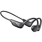 CPTEA Bone Conduction Headphones, Open Ear Wireless Bluetooth Headphones, 8H Playtime, Lightweight Sport Headphones with Mic, Sweatproof Running Headset for Workout Cycling Gym, Black