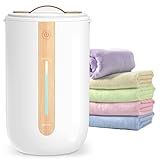 Keenray Towel Warmer for Bathroom, Towel Warmer Bucket with Heating Progress Bar, Fragrance Disc Holder, Leather Handle, Auto Shut-Off Towel Bucket Fits Up to Two 40" x 70" Towels, Blankets White