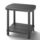 LEJANEOYE Outdoor Coffee Table,2-Tier Bamboo Adirondack Outdoor Side Table