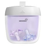 GROWNSY Pacifier Sanitizer Portable, UV Light Sanitizer on The Go for Baby, USB Charging Sanitizer Case, Mini Pacifier Sanitizer 99.99% Cleaned in 59 Seconds (White)