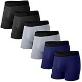 PROTIUM Men’s 6 Pack Boxer Briefs No Ride-Up, Tag-Free, Soft Breathable Moisture-Wicking Underwear for Men