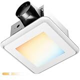 Amico Bathroom Exhaust Fan with Light, 80 CFM, 0.9 Sones, 1000LM, 5CCT, Easy Install, Ceiling Mount Shower Bathroom Fan, Adjustable Exhaust Vent with light, ETL & FCC Certified