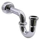 Westbrass D400-1-26 1-1/2" OD 17 gauge P-Trap with High Box Flange, Polished Chrome