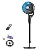 DREO Fan for Bedroom, 2026 Upgraded, 90ft Airflow, 20dB Quiet Fan, 90° Oscillating Standing Fan for Whole Room, DC Motor, 8+H Speeds, 3 Modes, 38-42'' Adjustable Height, 8H Timer, 105° Manual Vertical