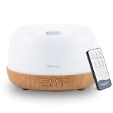 SEEDSEEL 300ML Essential Oil Diffuser with 7-Color LED Lights and Remote Control, Modern Minimalist Design, High-Efficiency Ultrasonic Mist Aromatherapy Diffuser for Home